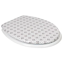 Gifi Equipement Wc^Abattant WC blanc design fleurs
