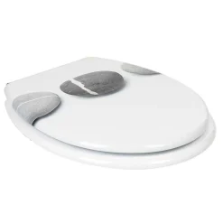 Gifi Equipement Wc^Abattant WC blanc design Zen galet