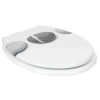 Gifi Equipement Wc^Abattant WC blanc design Zen galet gris avec frein de chute