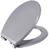 Gifi Equipement Wc^Abattant WC bois gris avec frein de chute déclipsable réglable