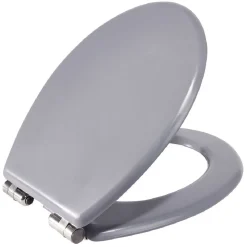 Gifi Equipement Wc^Abattant WC bois gris avec frein de chute déclipsable réglable