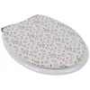 Gifi Equipement Wc^Abattant WC bois motif floral avec frein de chute déclipsable réglable