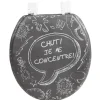 Gifi Equipement Wc^Abattant WC gris avec inscription chut je me concentre