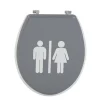 Gifi Equipement Wc^Abattant WC motif pictogramme fille et garçon gris et blanc