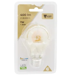 Gifi Ampoule^Ampoule déco ambrée blanc chaud E27 A60 7W 400lm