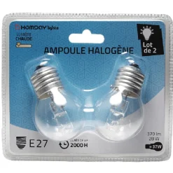 Gifi Ampoule^Ampoule E27 halogène G45 x2