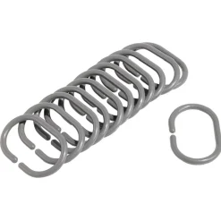 Gifi Equipement Douche^Anneau de douche forme ovale plastique gris x12