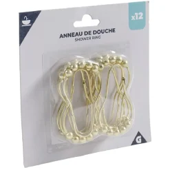 Gifi Equipement Douche^Anneau de douche métal doré x12