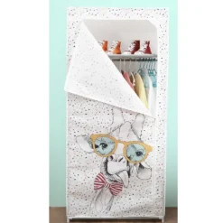 Gifi Rangement|Armoire dressing tissus girafe à lunettes