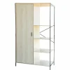 Gifi Rangement|Armoire 2en1 William penderie et étagère métal et bois