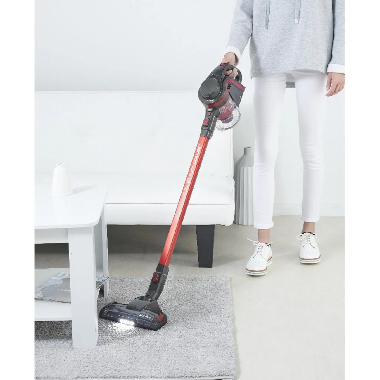 Gifi Nettoyage Et Entretien|Aspirateur 2 en 1 sans fil sans sac silencieux Homday rouge