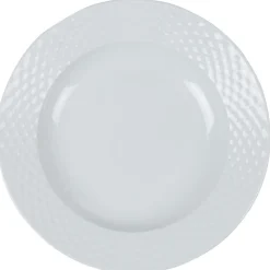 Sale Gifi Assiette creuse blanche ronde aile damassée