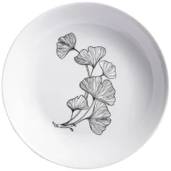 Best Gifi Assiette creuse décor fleur blanc noir