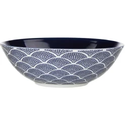 Best Gifi Assiette creuse en porcelaine décor vague japonaise