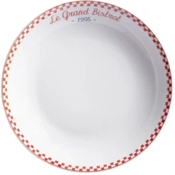 Sale Gifi Assiette creuse Le grand bistrot contour damier rouge blanc