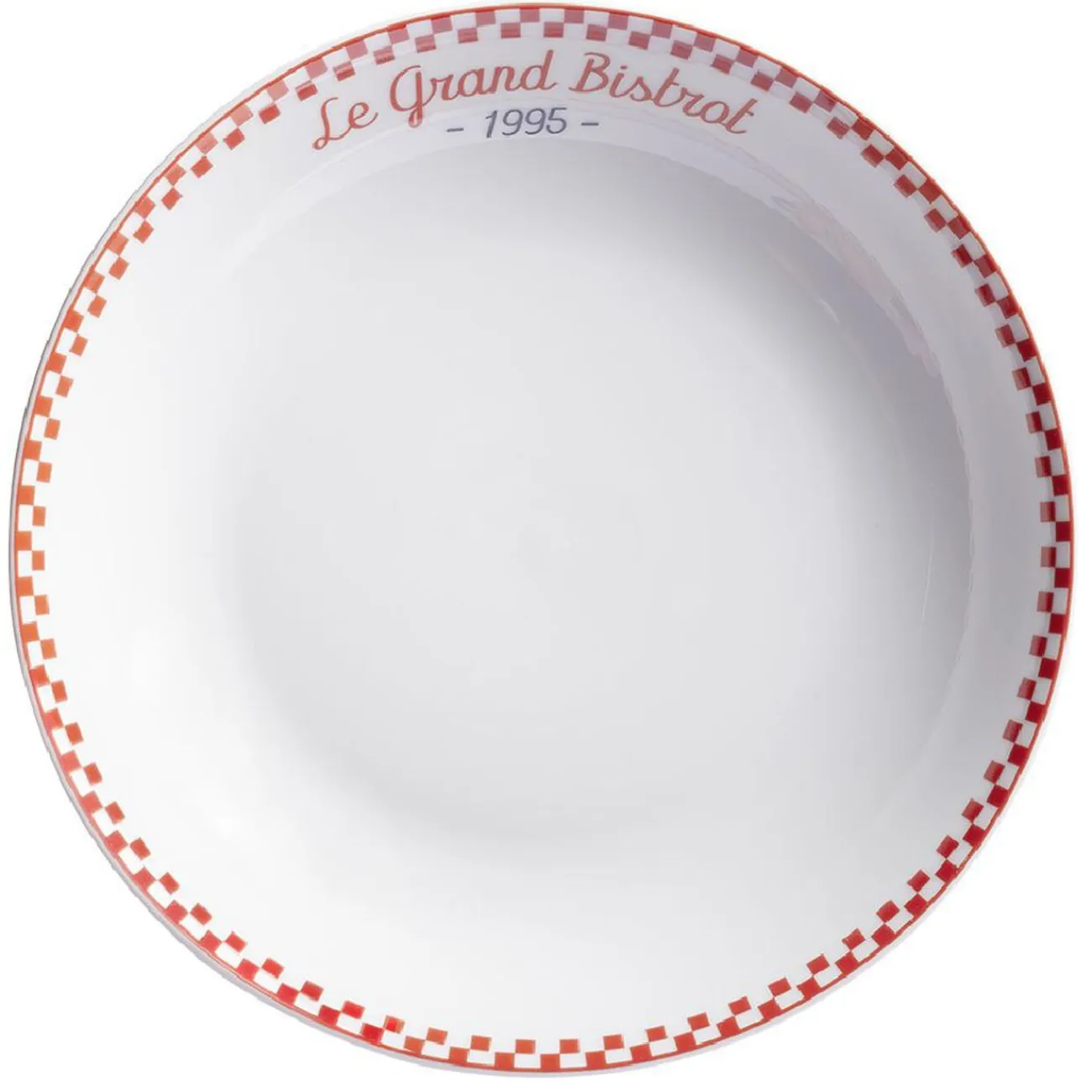 Sale Gifi Assiette creuse Le grand bistrot contour damier rouge blanc