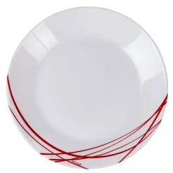Sale Gifi Assiette à dessert Arcopal blanche lignes rouges