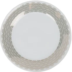 Sale Gifi Assiette à dessert blanche bordure dorée vague seigaiha