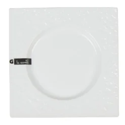 Sale Gifi Assiette à dessert blanche carrée intérieur rond