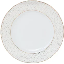 Best Gifi Assiette à dessert blanche motifs dorés