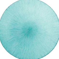 Sale Gifi Assiette à dessert bleue verre strié