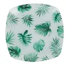 Sale Gifi Assiette dessert carrée blanche motif feuille tropicale vert