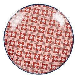 Sale Gifi Assiette à dessert design carreaux de ciment rouge