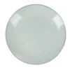 Clearance Gifi Assiette à dessert design goutte beige liseré bleu clair