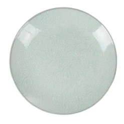 Clearance Gifi Assiette à dessert design goutte beige liseré bleu clair