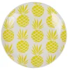 Best Gifi Assiette à dessert en faïence motif ananas blanc et jaune