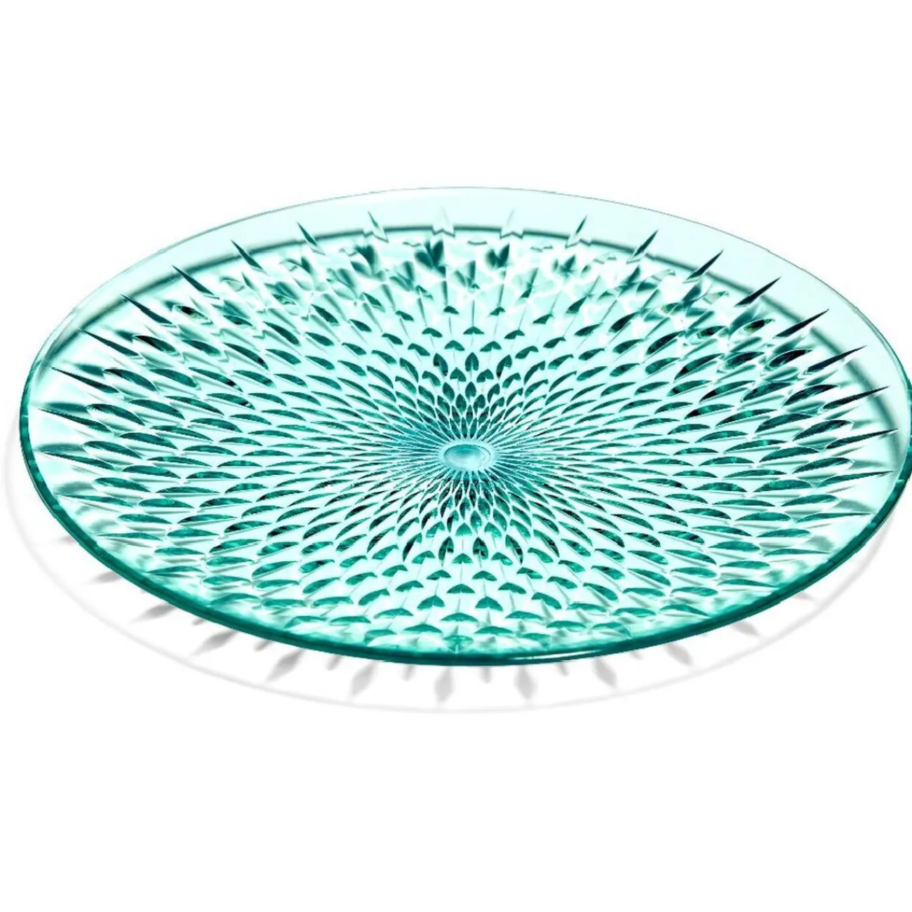 Clearance Gifi Assiette à dessert en plastique bleu effet martelé
