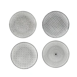 Sale Gifi Assiette à dessert Helsinki décor noir blanc x4