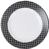 Best Gifi Assiette à dessert Luminarc rebord noir à pois blancs Tiago