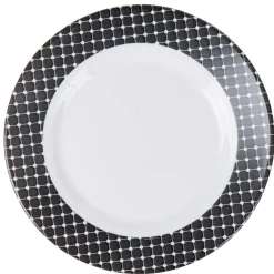 Best Gifi Assiette à dessert Luminarc rebord noir à pois blancs Tiago