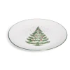 Best Gifi Assiette à dessert porcelaine blanche motif sapin de Noël Ø19cm