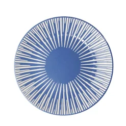 Clearance Gifi Assiette à dessert Rio en faïence bleu et blanc Ø19cm