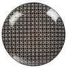 Sale Gifi Assiette à dessert ronde blanche motif géométrique noir