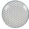 Best Gifi Assiette à dessert ronde motif géométrique bleu Urban