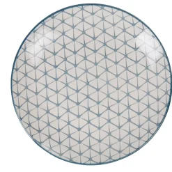 Best Gifi Assiette à dessert ronde motif géométrique bleu Urban