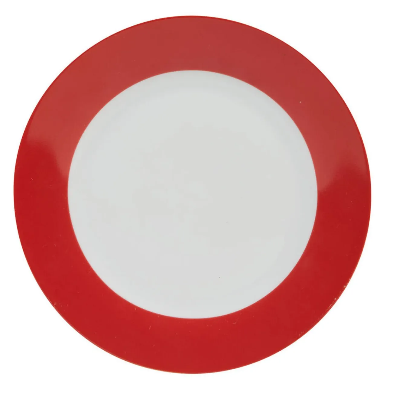 Sale Gifi Assiette à dessert ronde rouge et blanche