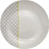 Sale Gifi Assiette à dessert Zanzibar motif géométrique blanc et gris