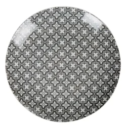 Clearance Gifi Assiette grise avec motif fleur blanche Dolce Vita