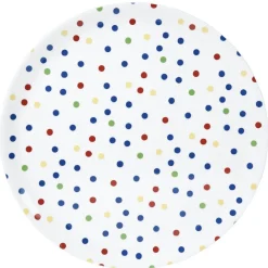 Best Gifi Assiette plastique blanche à pois multicolores