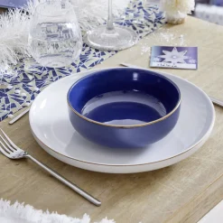 Clearance Gifi Assiette plate blanche bordure dorée Ø27cm