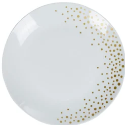 Sale Gifi Assiette plate blanche bordure à pois doré