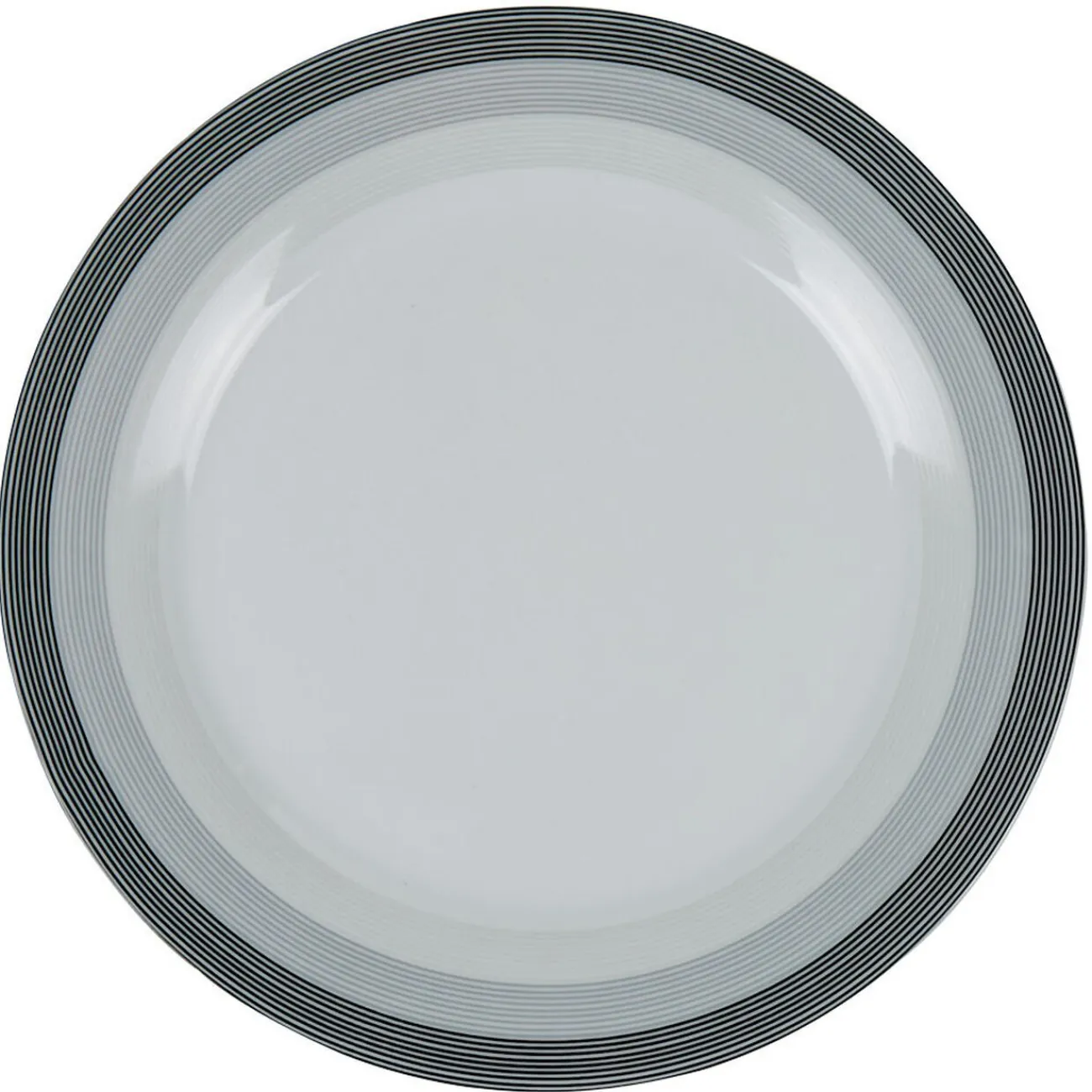 Best Gifi Assiette plate blanche et grise Sérénité Rayures