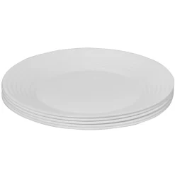 Clearance Gifi Assiette plate blanche Harena bord ligne en relief x6