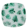 Clearance Gifi Assiette plate carrée blanche motif feuille tropicale vert