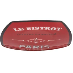Sale Gifi Assiette plate carrée bords arrondis rouge Le bistrot