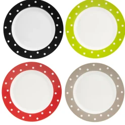 Sale Gifi Assiette plate colorée à pois x4